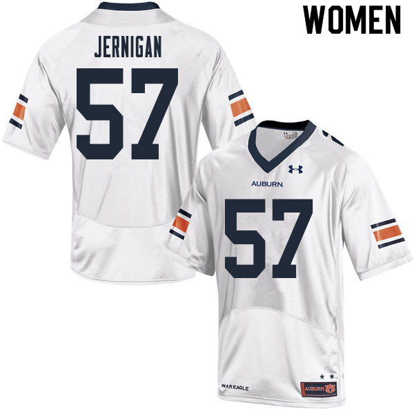 Auburn Tigers Women's Avery Jernigan #57 White Under Armour Stitched College 2020 NCAA Authentic Football Jersey LAP8874FX